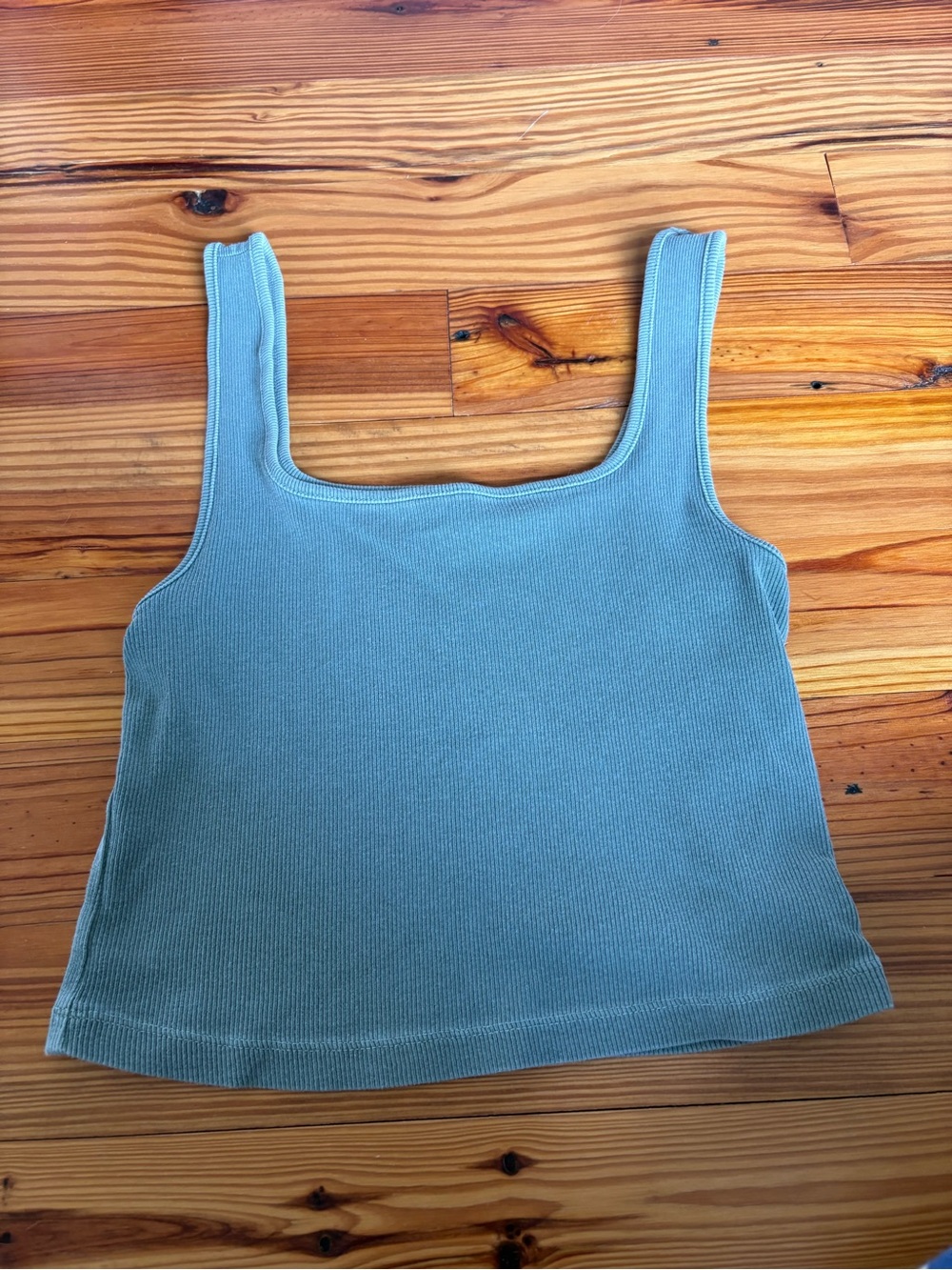 Old Navy Ribbed Square-Neck Tank Top in Sage